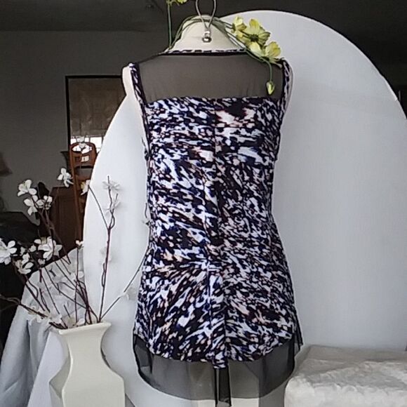 Jennifer Lopez Tank Top Long Dressy Bling Marble Pattern size 0X - Picture 8 of 11